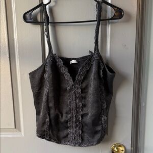 Free People Black Lace-Trim Camisole